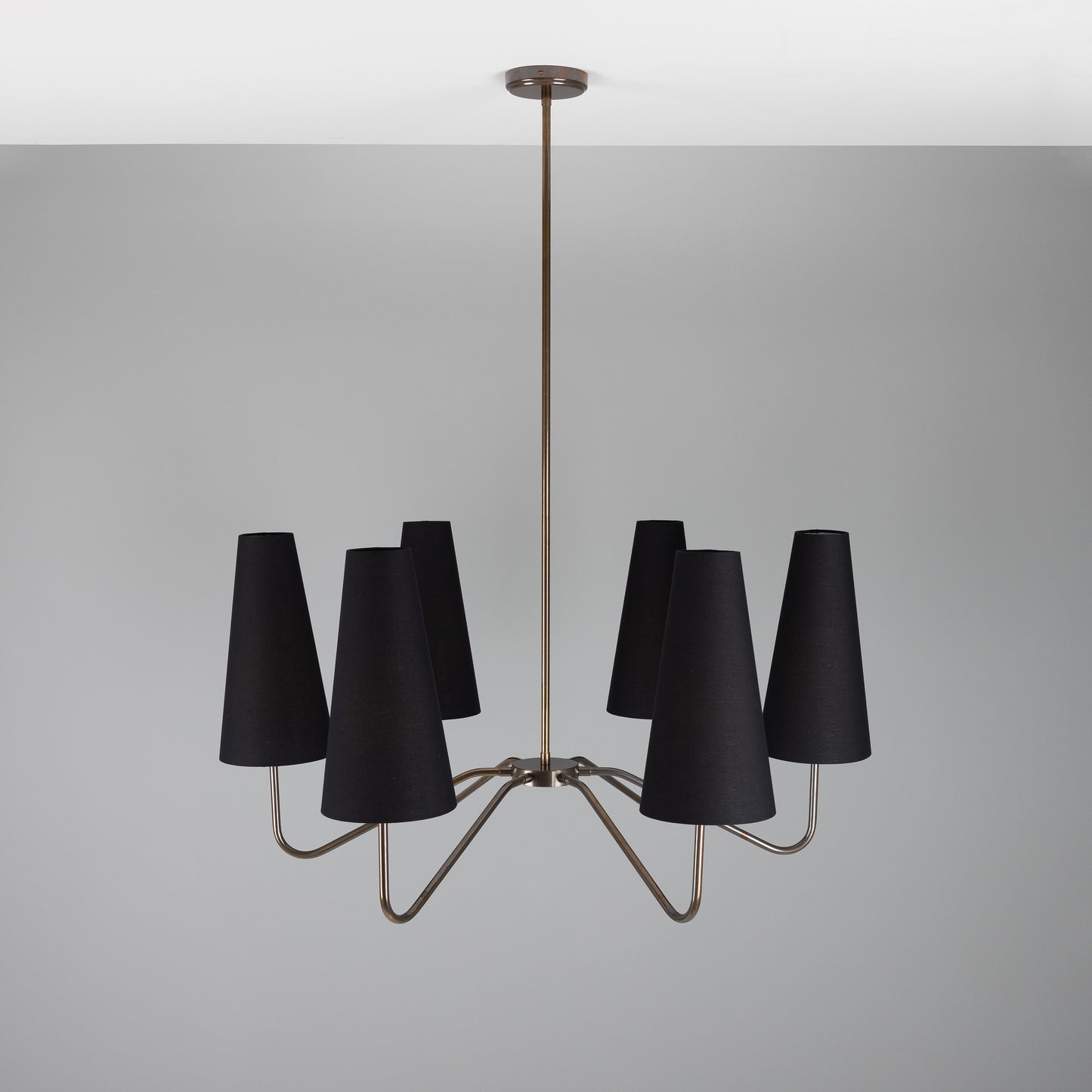 Mullan Lighting Para 6-Light Modern Brass Chandelier with Fabric Shades