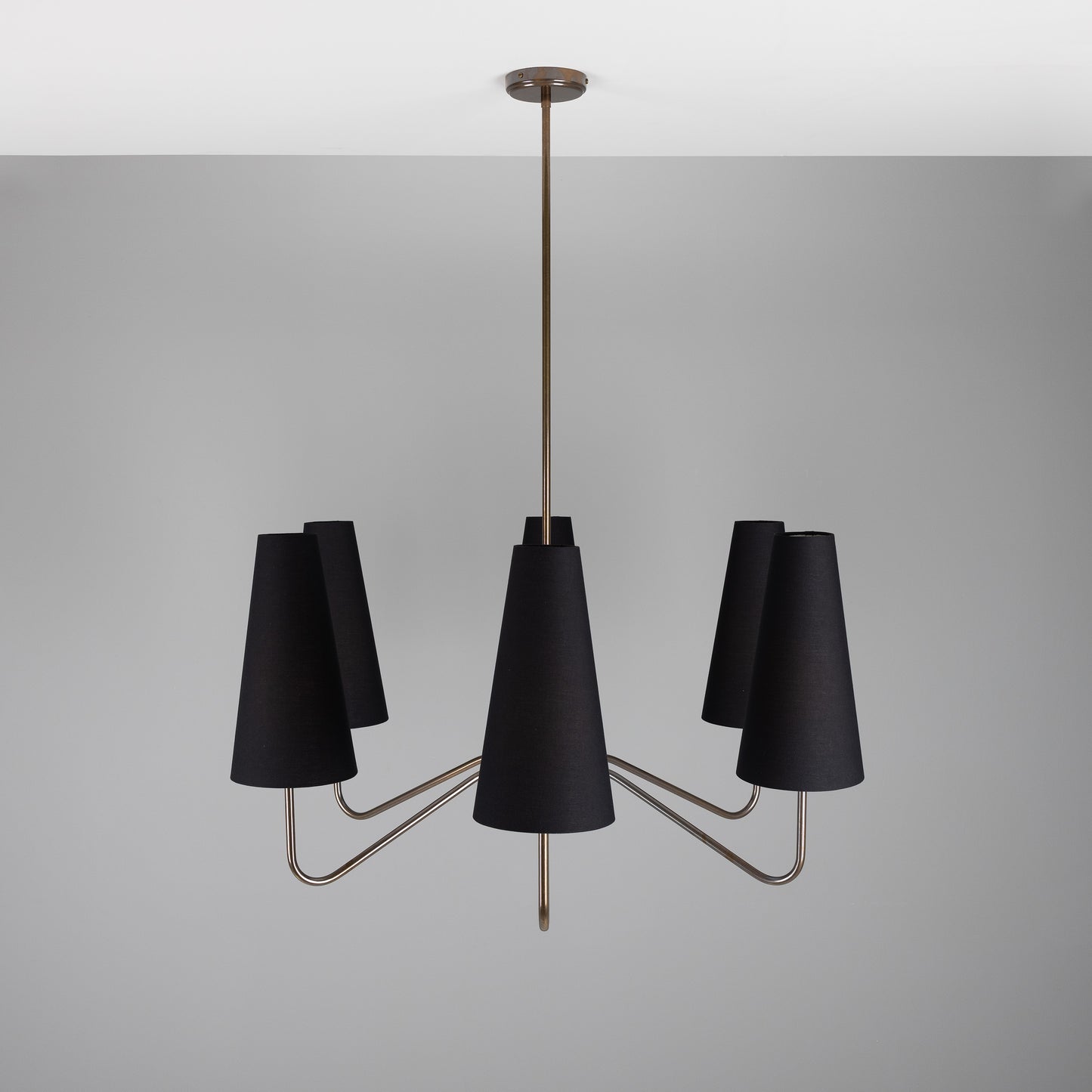 Mullan Lighting Para 6-Light Modern Brass Chandelier with Fabric Shades