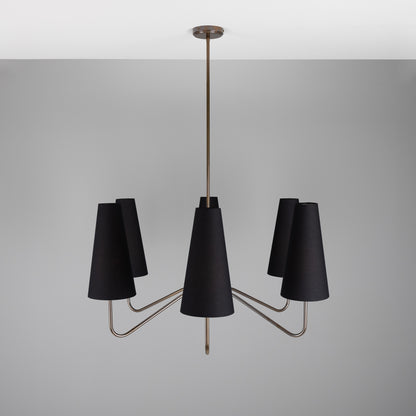 Mullan Lighting Para 6-Light Modern Brass Chandelier with Fabric Shades