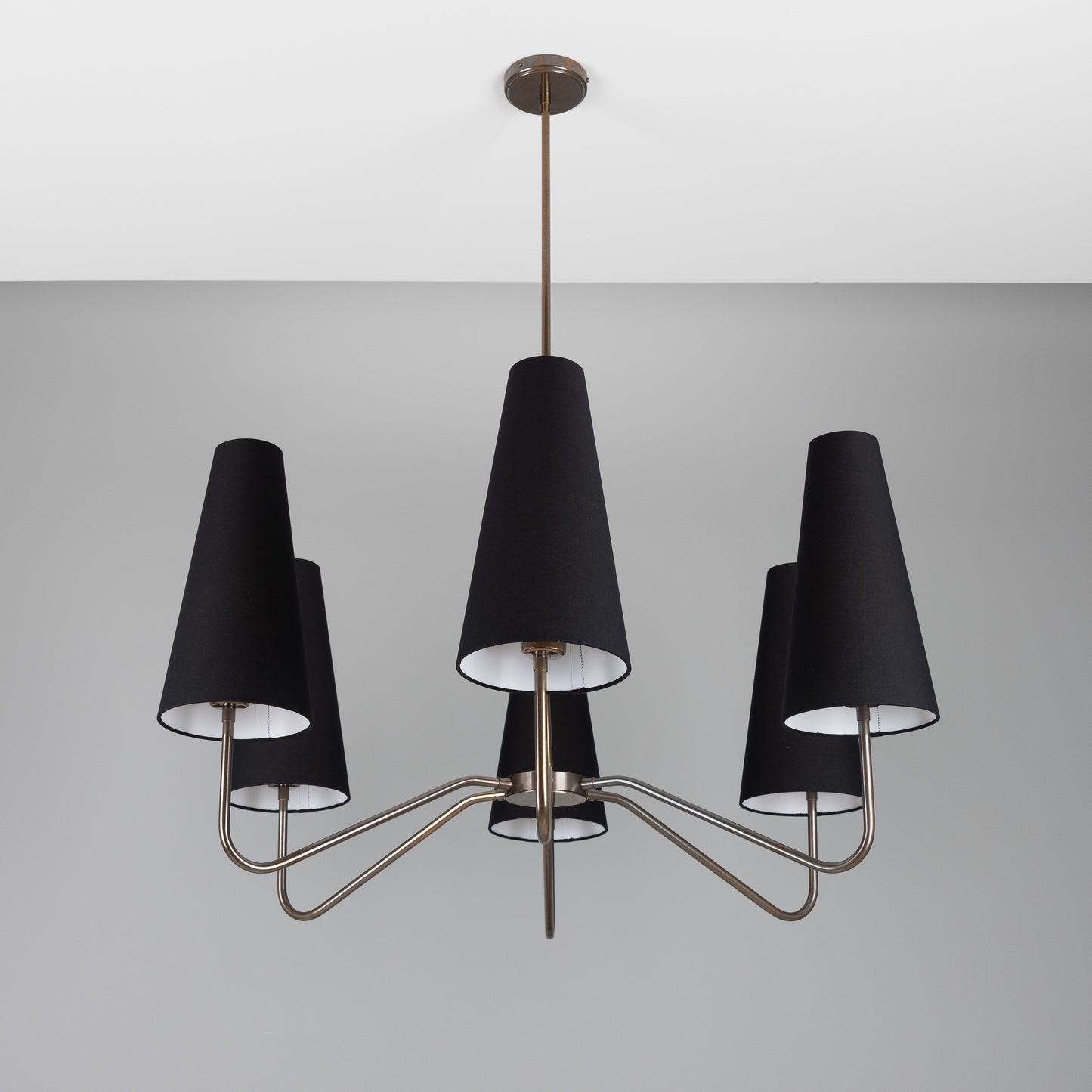 Mullan Lighting Para 6-Light Modern Brass Chandelier with Fabric Shades