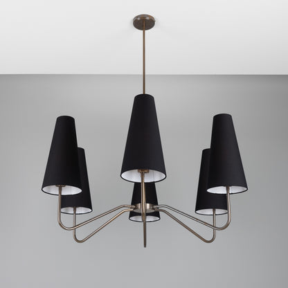 Mullan Lighting Para 6-Light Modern Brass Chandelier with Fabric Shades
