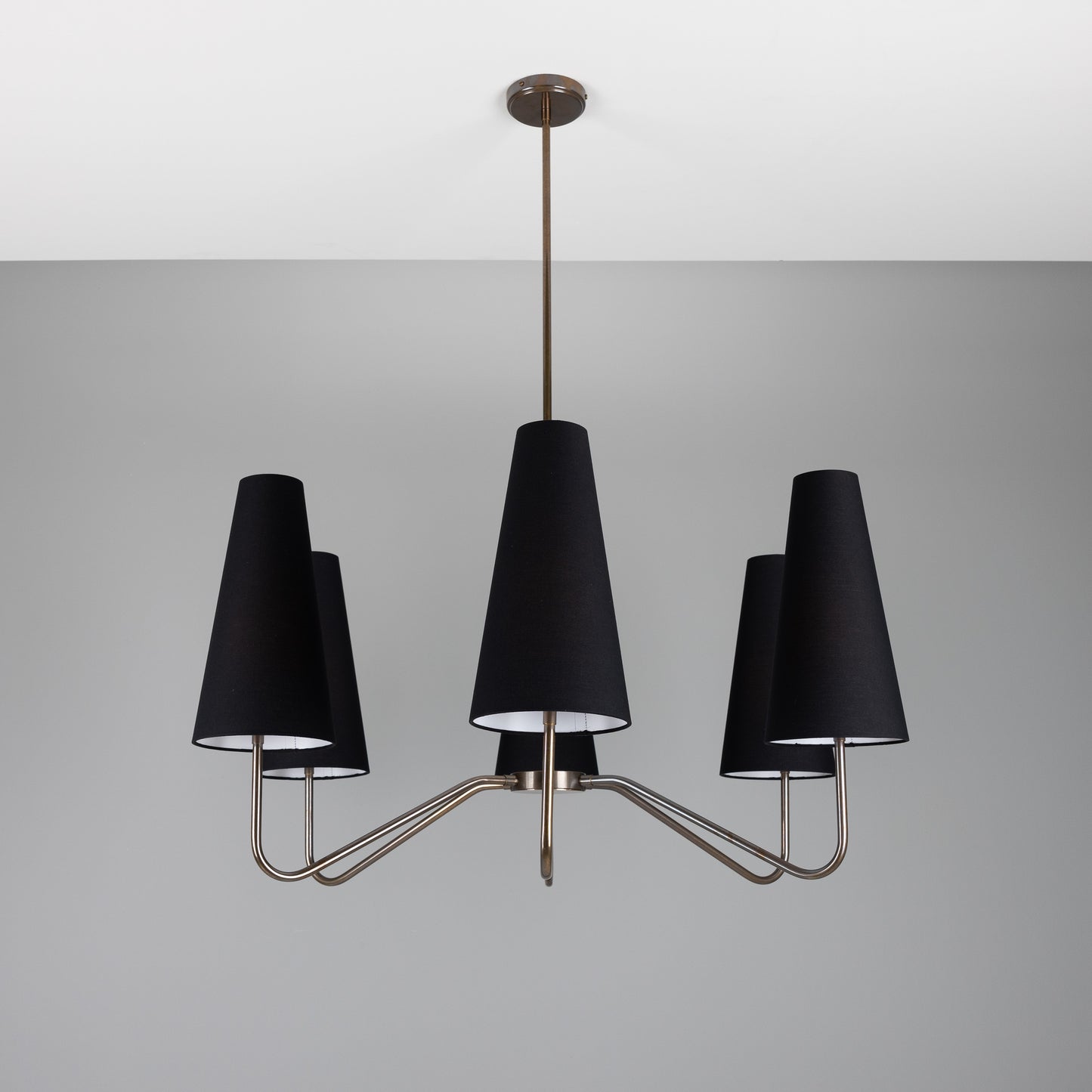 Mullan Lighting Para 6-Light Modern Brass Chandelier with Fabric Shades