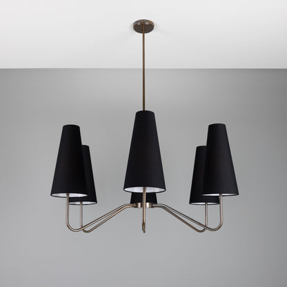 Mullan Lighting Para 6-Light Modern Brass Chandelier with Fabric Shades