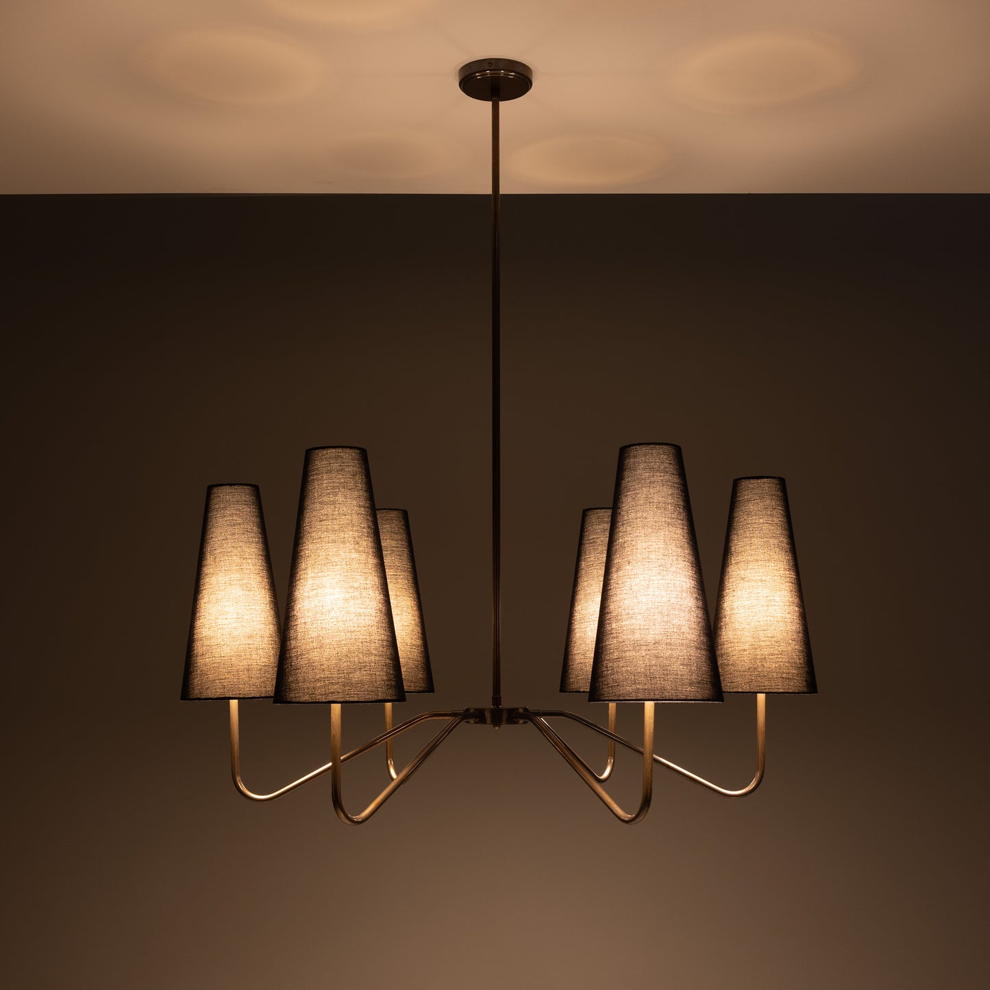 Mullan Lighting Para 6-Light Modern Brass Chandelier with Fabric Shades