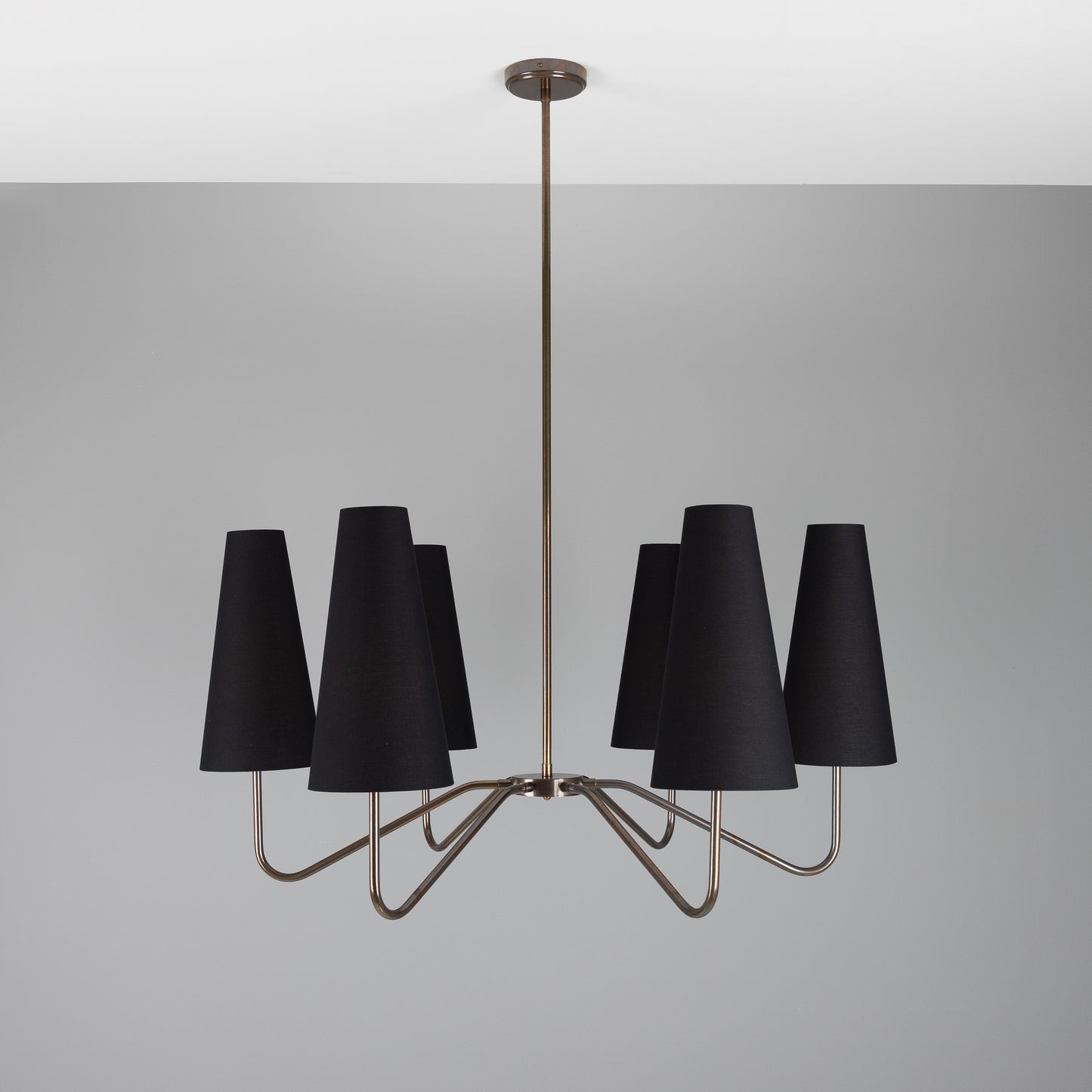 Mullan Lighting Para 6-Light Modern Brass Chandelier with Fabric Shades