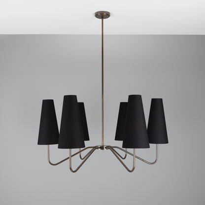 Mullan Lighting Para 6-Light Modern Brass Chandelier with Fabric Shades