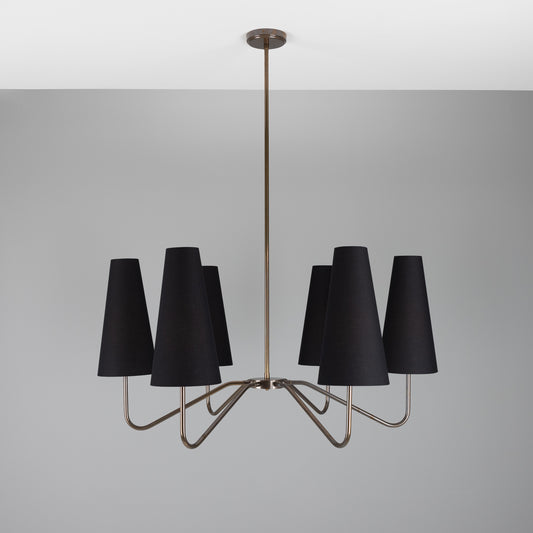 Mullan Lighting Para 6-Light Modern Brass Chandelier with Fabric Shades