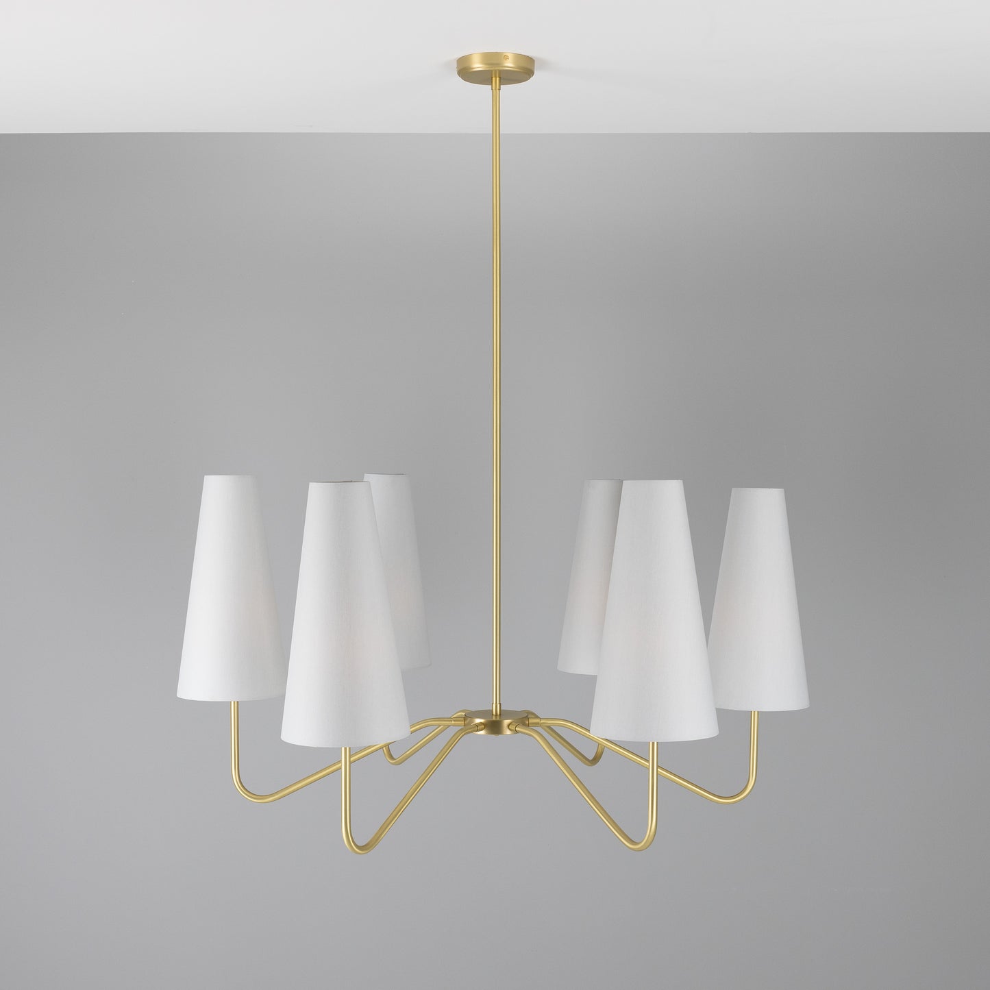 Mullan Lighting Para 6-Light Modern Brass Chandelier with Fabric Shades