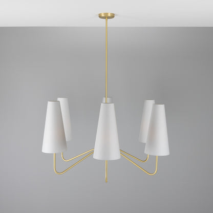 Mullan Lighting Para 6-Light Modern Brass Chandelier with Fabric Shades