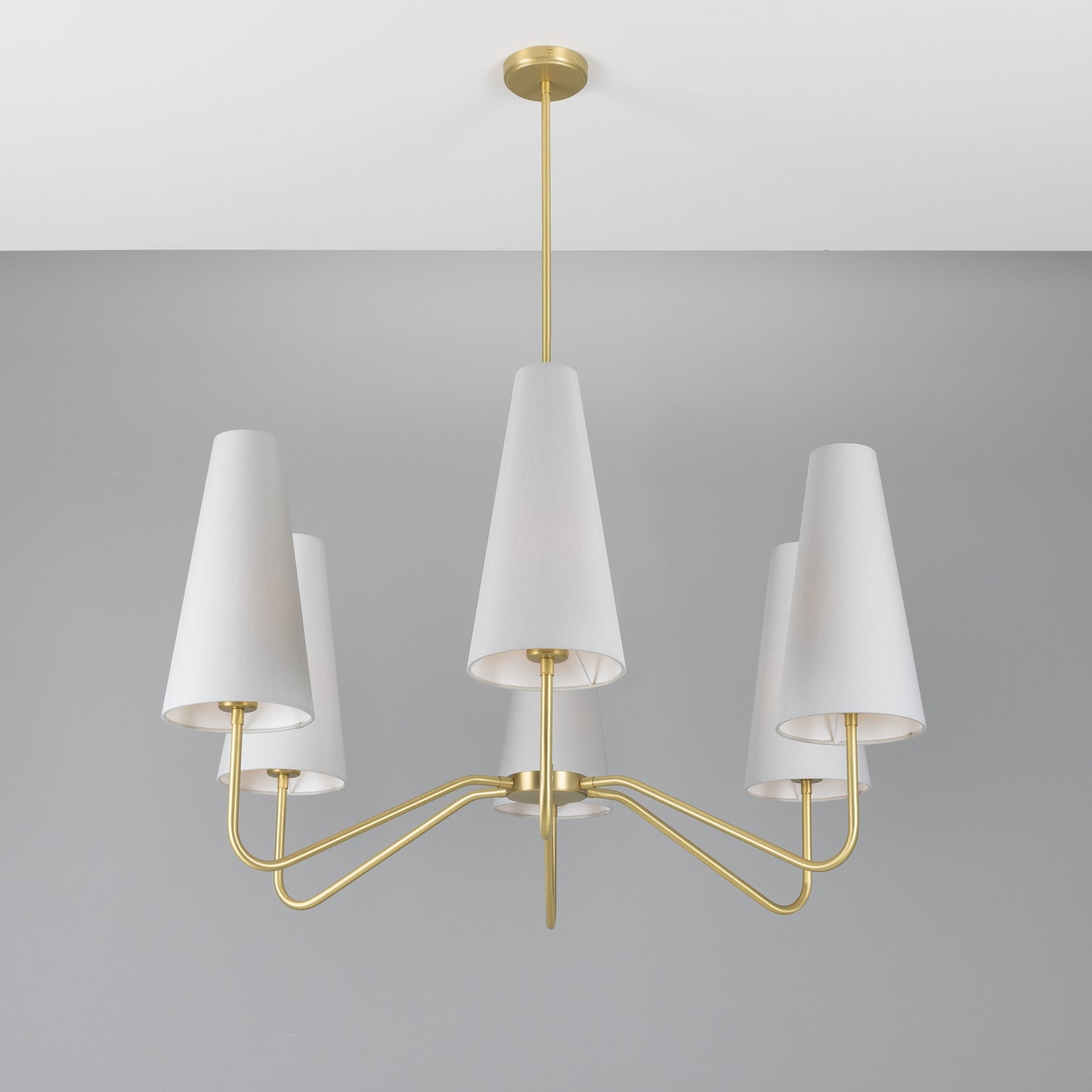 Mullan Lighting Para 6-Light Modern Brass Chandelier with Fabric Shades