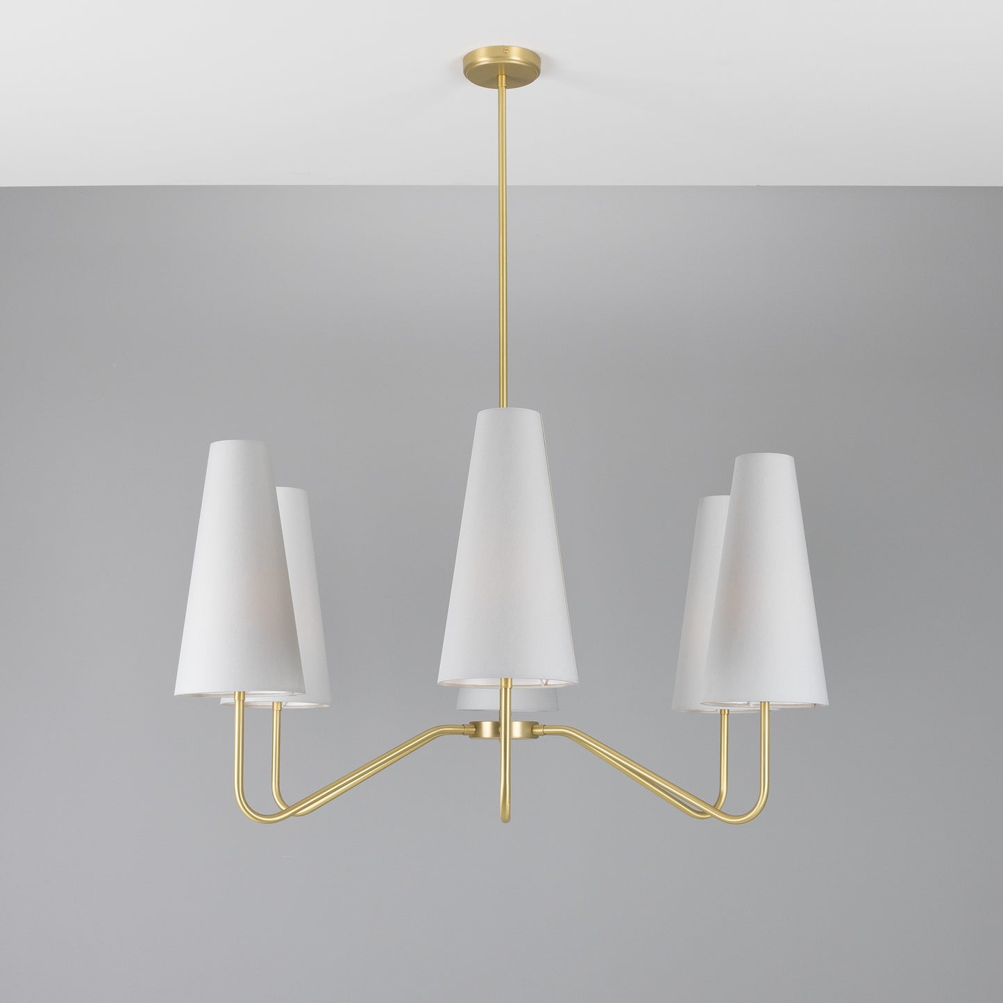 Mullan Lighting Para 6-Light Modern Brass Chandelier with Fabric Shades