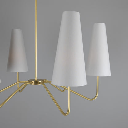 Mullan Lighting Para 6-Light Modern Brass Chandelier with Fabric Shades