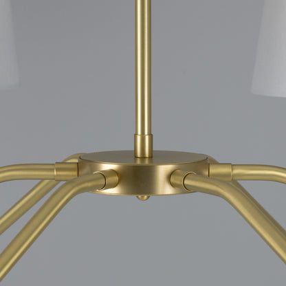 Mullan Lighting Para 6-Light Modern Brass Chandelier with Fabric Shades