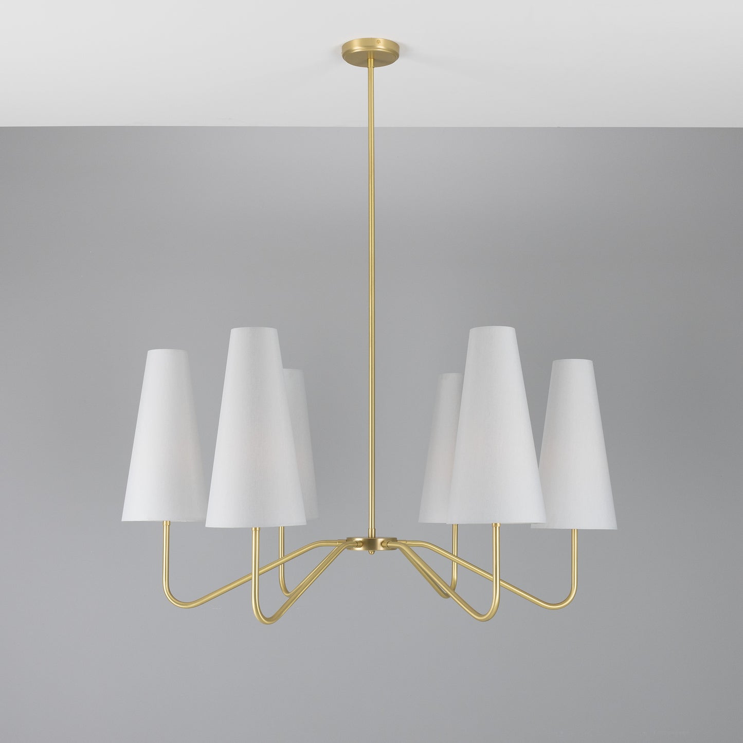 Mullan Lighting Para 6-Light Modern Brass Chandelier with Fabric Shades