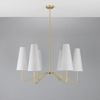 Mullan Lighting Para 6-Light Modern Brass Chandelier with Fabric Shades