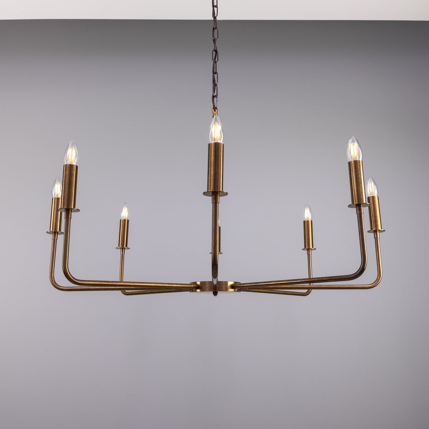 Mullan Lighting Irvine 8-Light Modern Brass Chandelier