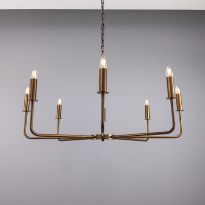 Mullan Lighting Irvine 8-Light Modern Brass Chandelier
