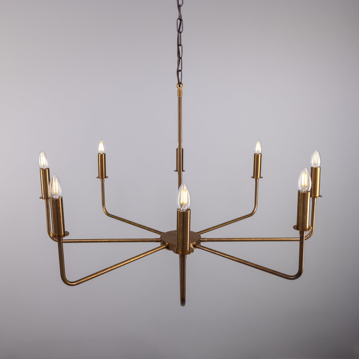 Mullan Lighting Irvine 8-Light Modern Brass Chandelier