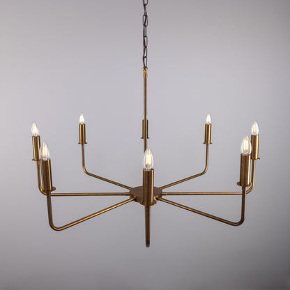 Mullan Lighting Irvine 8-Light Modern Brass Chandelier