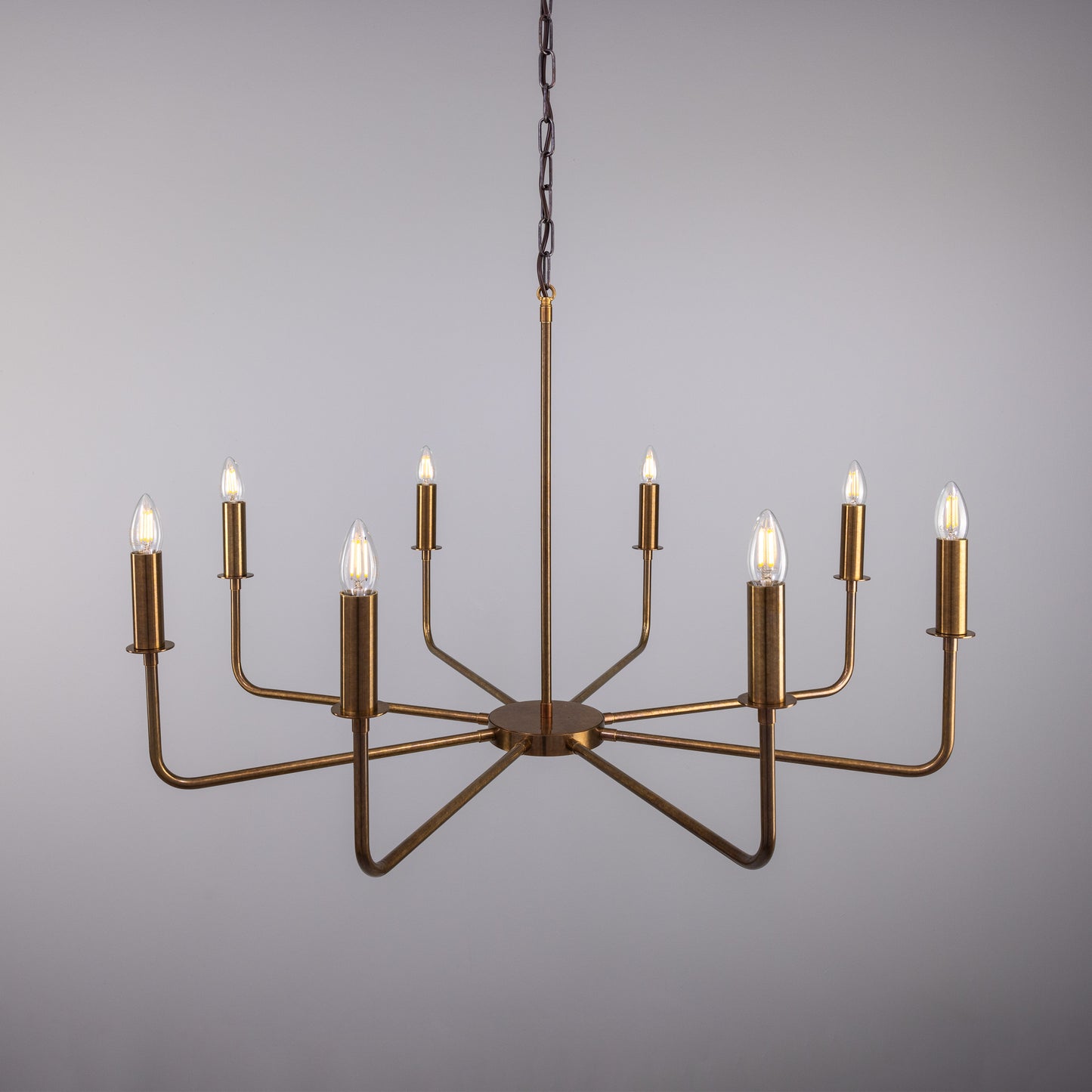 Mullan Lighting Irvine 8-Light Modern Brass Chandelier