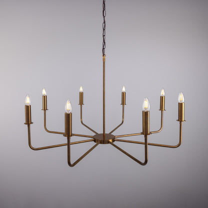 Mullan Lighting Irvine 8-Light Modern Brass Chandelier