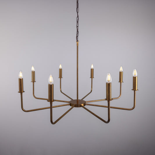 Mullan Lighting Irvine 8-Light Modern Brass Chandelier