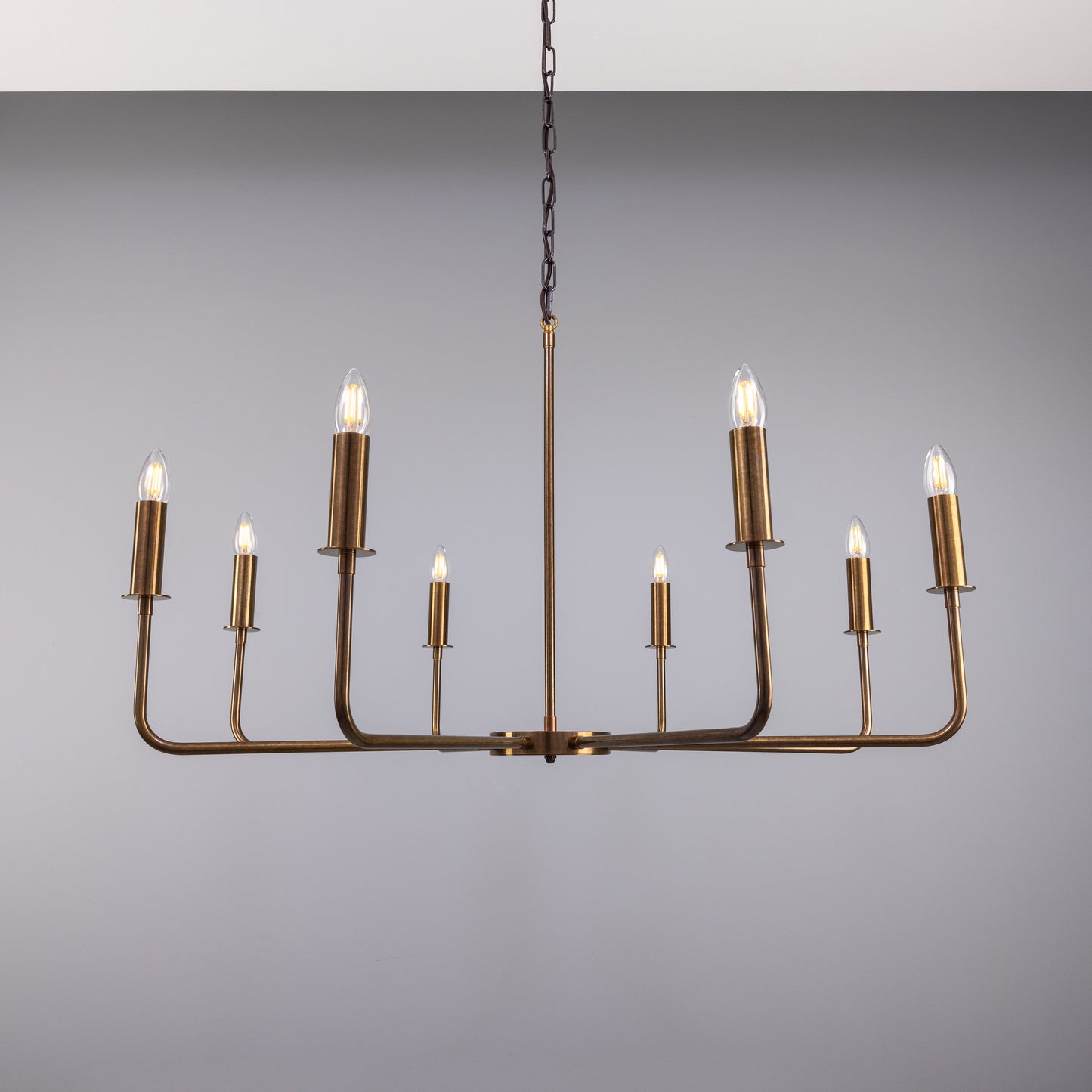 Mullan Lighting Irvine 8-Light Modern Brass Chandelier
