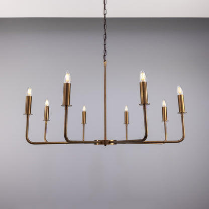 Mullan Lighting Irvine 8-Light Modern Brass Chandelier