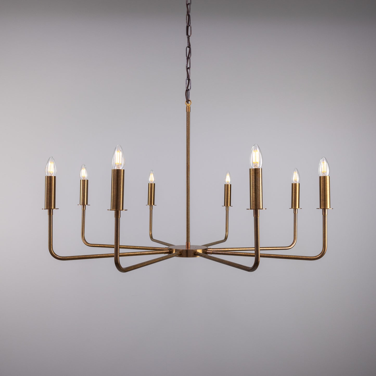 Mullan Lighting Irvine 8-Light Modern Brass Chandelier