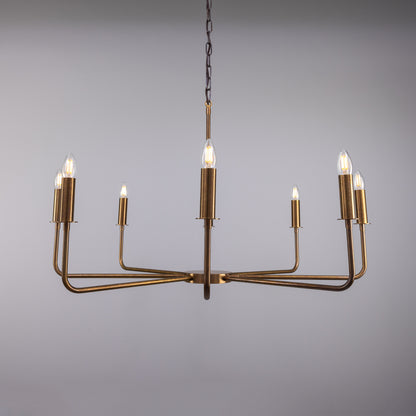 Mullan Lighting Irvine 8-Light Modern Brass Chandelier