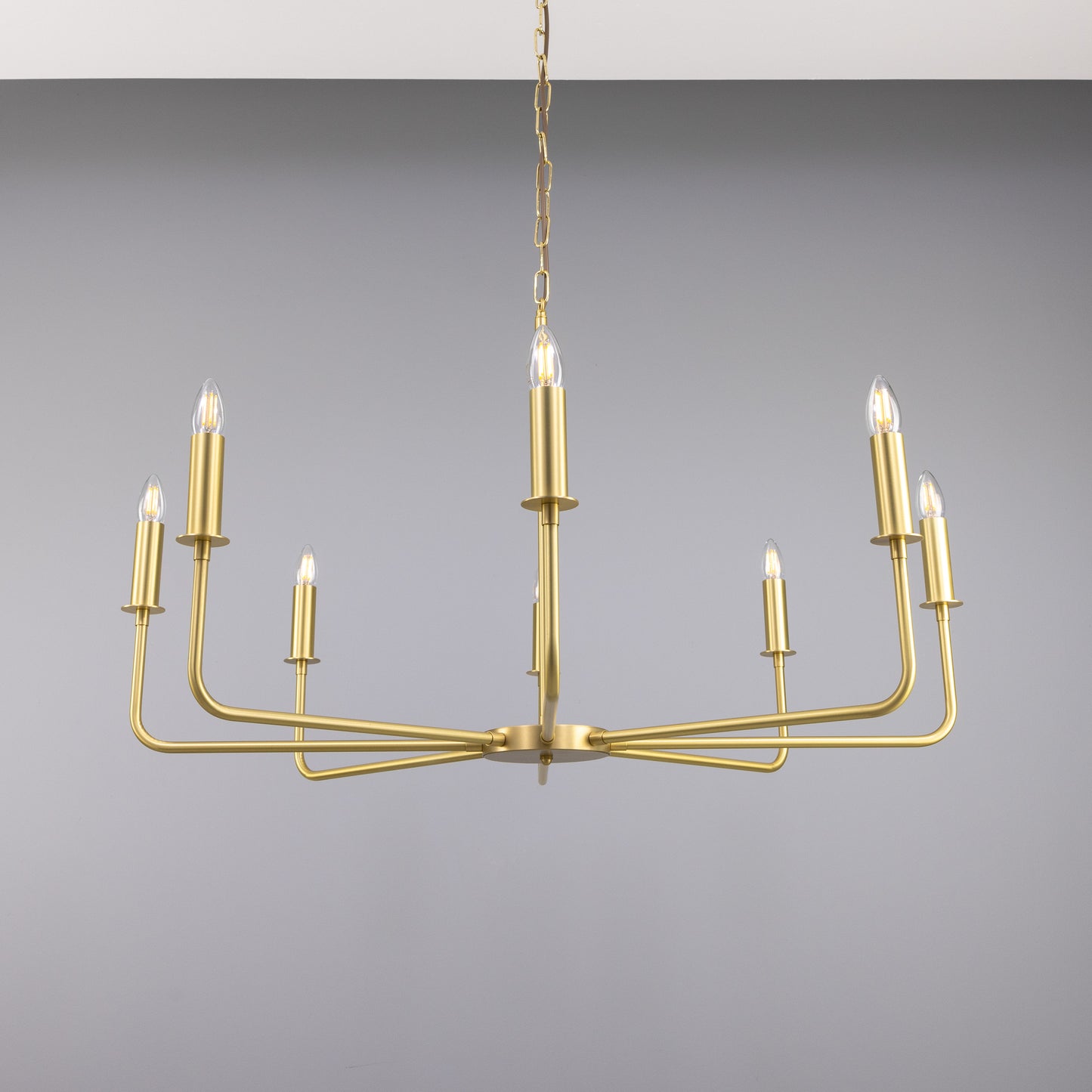 Mullan Lighting Irvine 8-Light Modern Brass Chandelier