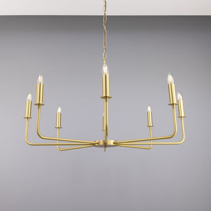 Mullan Lighting Irvine 8-Light Modern Brass Chandelier