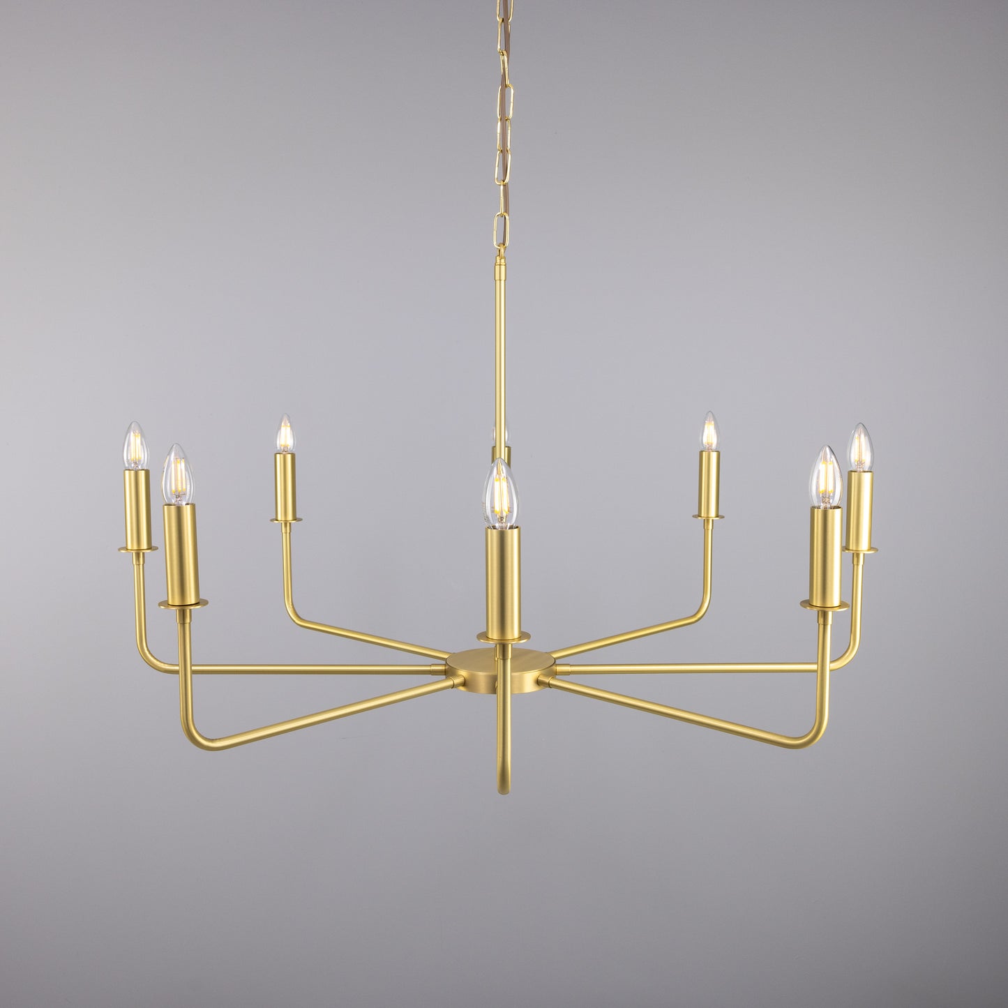 Mullan Lighting Irvine 8-Light Modern Brass Chandelier