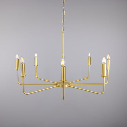 Mullan Lighting Irvine 8-Light Modern Brass Chandelier