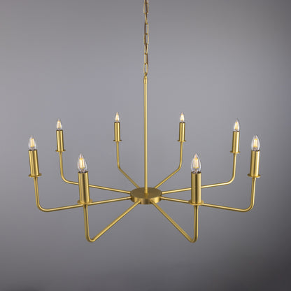 Mullan Lighting Irvine 8-Light Modern Brass Chandelier