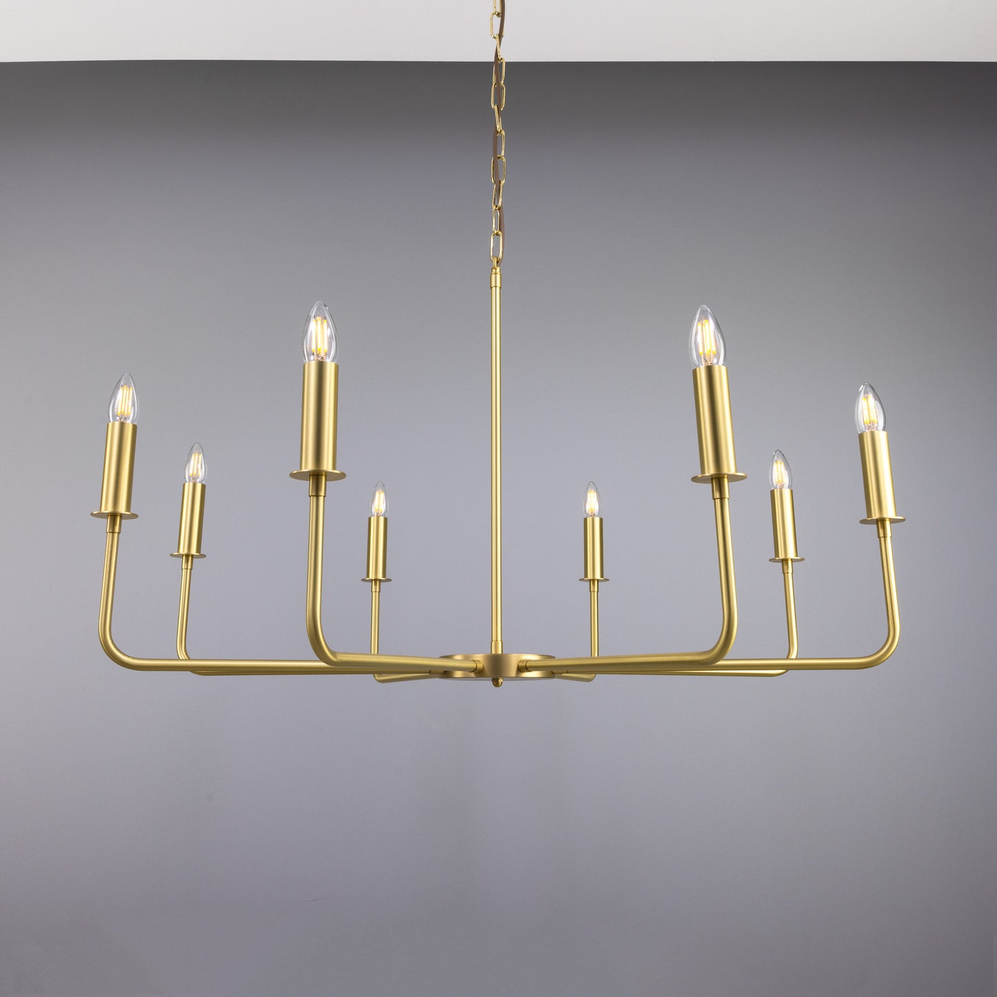 Mullan Lighting Irvine 8-Light Modern Brass Chandelier