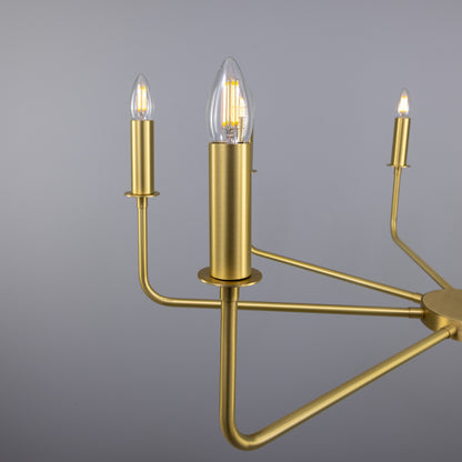 Mullan Lighting Irvine 8-Light Modern Brass Chandelier