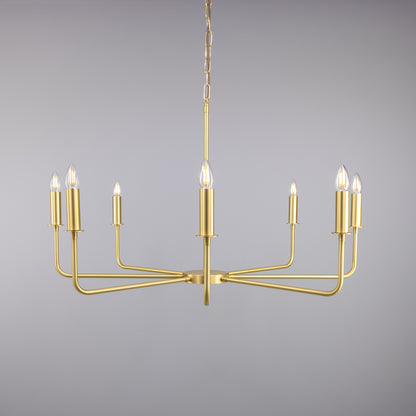 Mullan Lighting Irvine 8-Light Modern Brass Chandelier