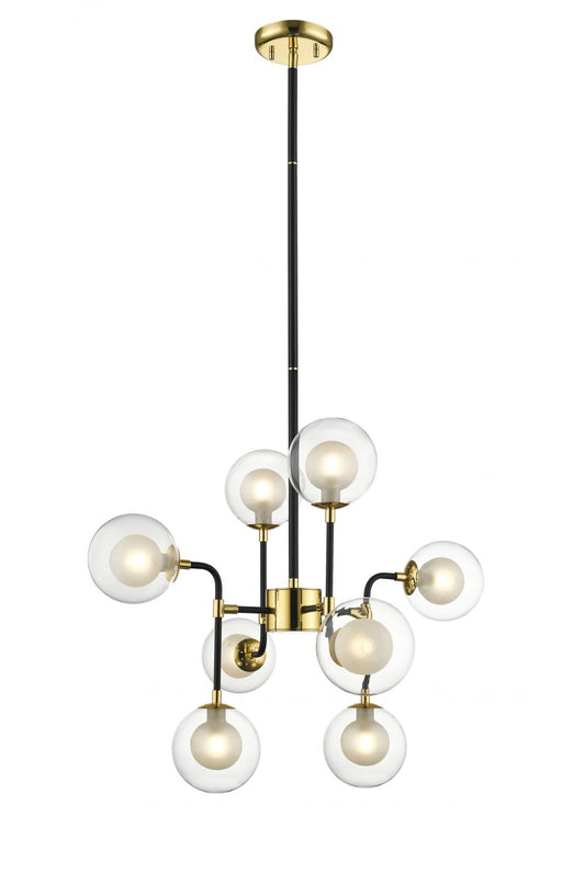 Impex Lighting Remy 8-Light Gold & Matt Black Globe Chandelier