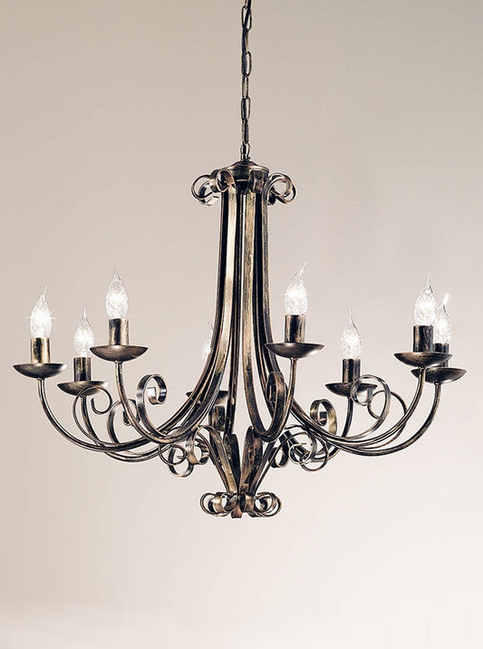 Franklite Babylon 8-Light Autumn Ironwork Candle Chandelier