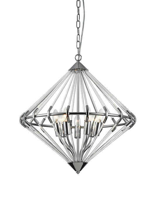 Impex Lighting Gerda 7-Light Chrome Modern Pendant Chandelier