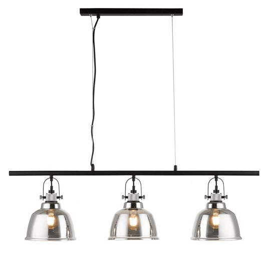 Impex Lighting Ava 3-Light Linear Smoke Glass Island Chandelier