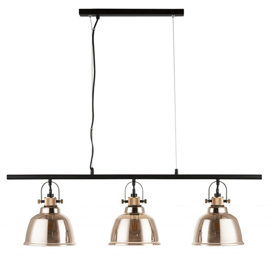Impex Lighting Ava 3-Light Linear Gold Glass Island Chandelier