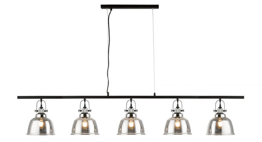 Impex Lighting Ava 5-Light Linear Smoke Glass Island Chandelier