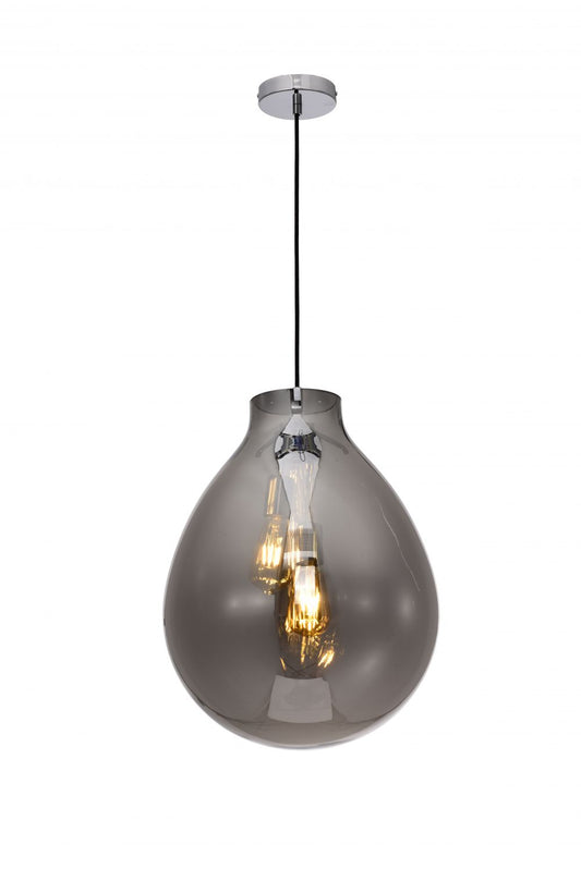Impex Lighting Rio Medium 2-Light Smoke Crystal Pendant Chandelier
