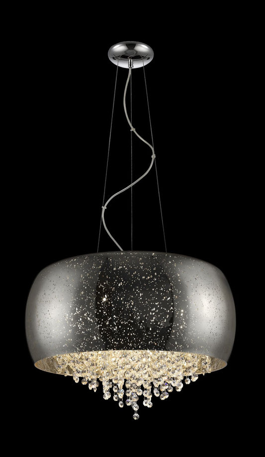 Impex Lighting Luna 5-Light Chrome Crystal Drum Chandelier