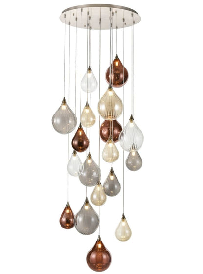 Franklite Perry / Galaxy 18-Light Satin Nickel Spreader Modern Pendant Chandelier
