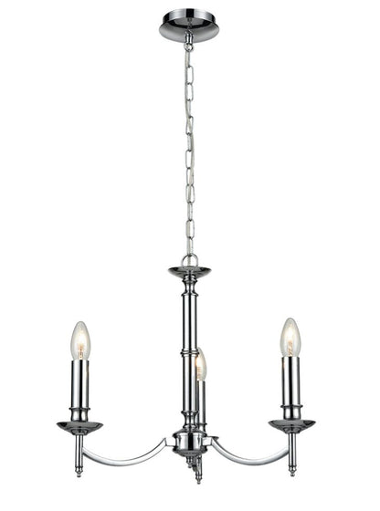 Franklite Petrushka 3-Light Chrome Candle Chandelier