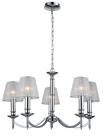 Franklite Petrushka 5-Light Chrome Candle Chandelier
