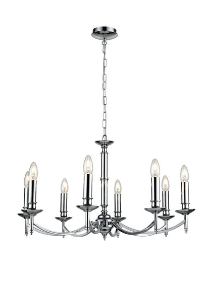 Franklite Petrushka 8-Light Chrome Candle Chandelier